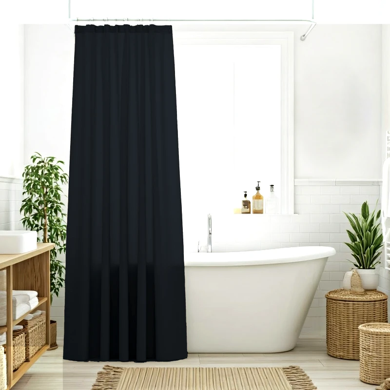 Das Home Κουρτίνα Μπάνιου Αδιάβροχη Polyester 200x180εκ. Curtains 0809 Graphite Das Home (Ύφασμα: Polyester, Χρώμα: Γραφίτης) - Das Home - 420120000809