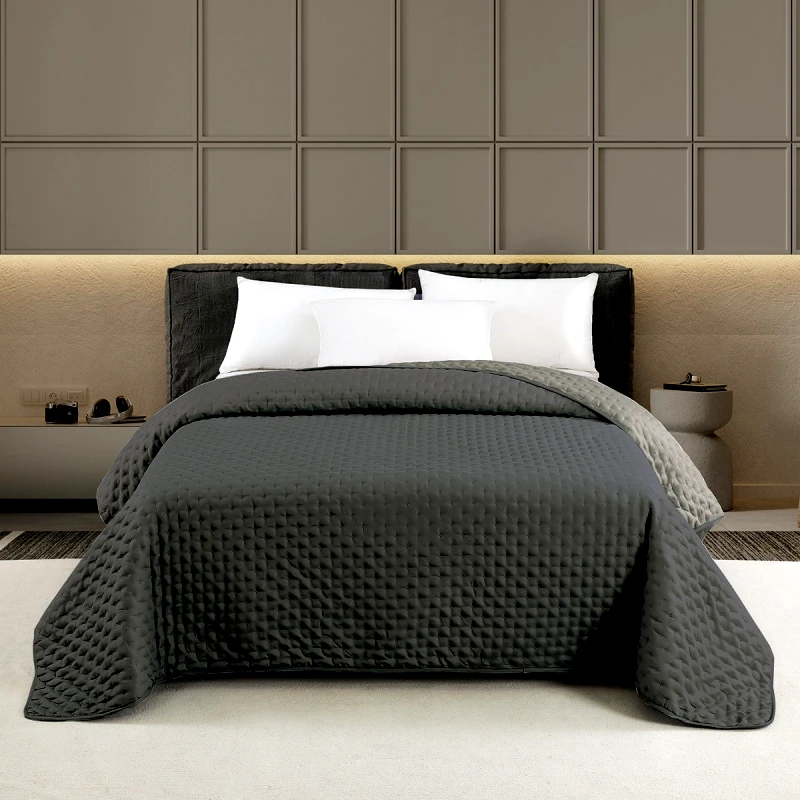 MELINEN Κουβερλί 2 Όψεων Microfiber Μονό 160x240εκ. Renzo Anthracite-Grey Melinen 20004503 (Ύφασμα: Microfiber, Χρώμα: Γκρι, Μέγεθος: Μονά) - MELINEN - 20004503