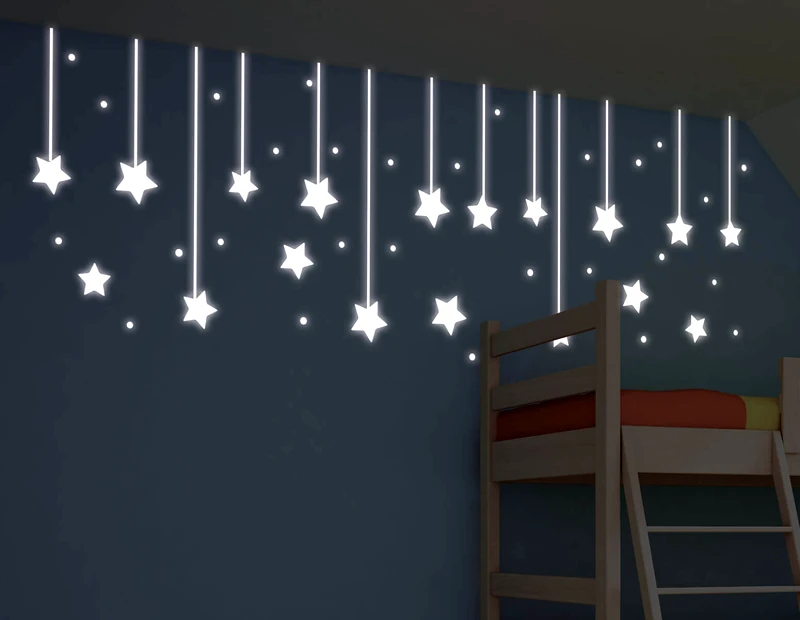 ango Αυτοκόλλητο Τοίχου Φωσφοριζέ Hanging Stars Ango 200x65εκ. 79227 - ango - ANGO_79227