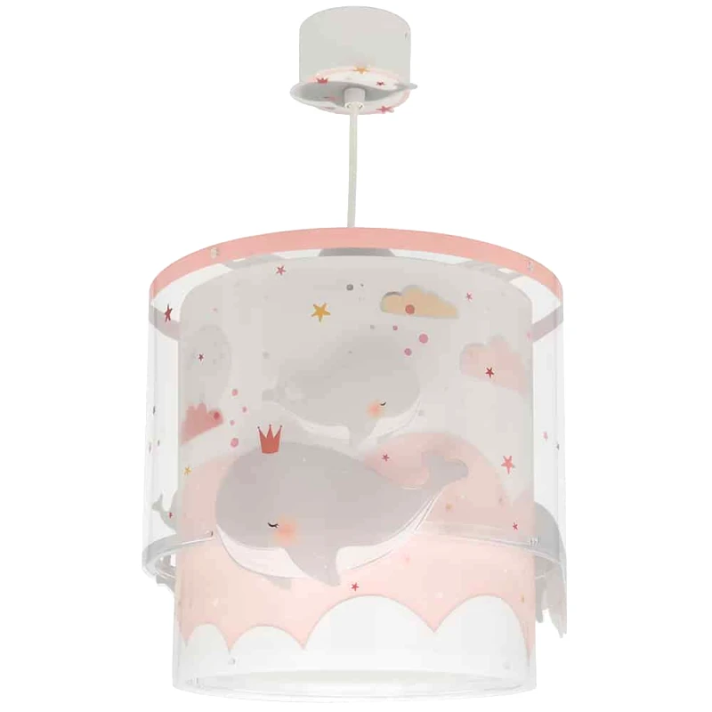 ango Φωτιστικό Οροφής Whale Dreams Pink 26x25εκ. ANGO 61172S (Υλικό: Πολυπροπυλένιο, Χρώμα: Ροζ) - ango - ANGO_61172S