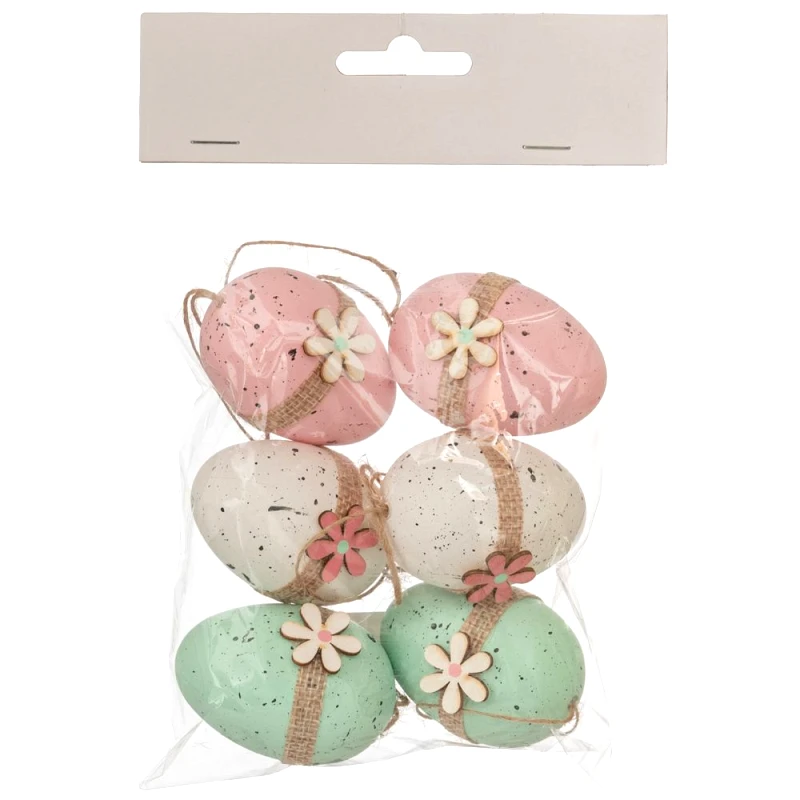 Iliadis Πασχαλινά Διακοσμητικά Αυγά Σετ 6τμχ Πλαστικά Ροζ-Βεραμάν-Λευκά 4x6εκ. iliadis 89480 (Σετ 2 Τεμάχια) (Υλικό: Πλαστικό, Χρώμα: Λευκό) - Iliadis - il_89480