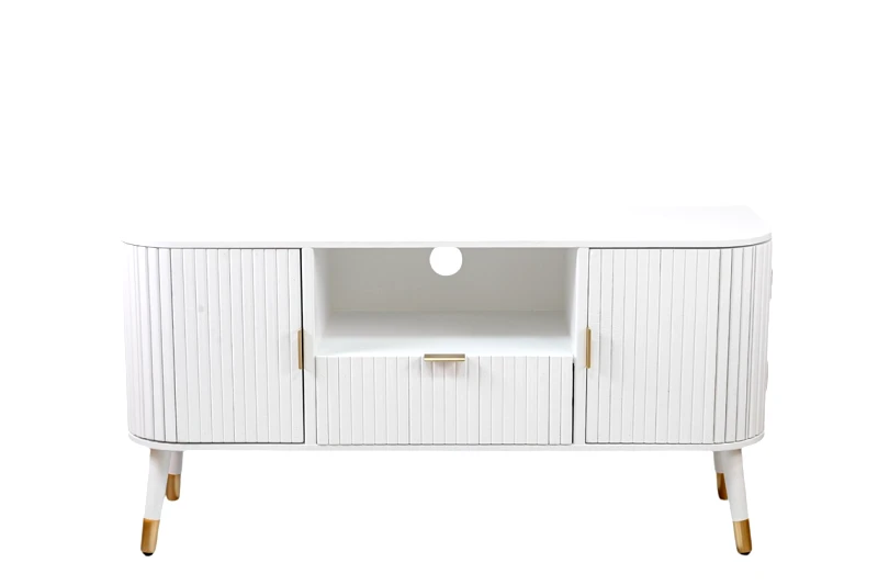 ZEN COLLECTION Έπιπλο Τηλεόρασης Ξύλινο-Μεταλλικό Λευκό 115x37x58εκ. Zen Collection 24.13.50168 (Υλικό: Ξύλο, Χρώμα: Λευκό) - ZEN COLLECTION - 24.13.50168