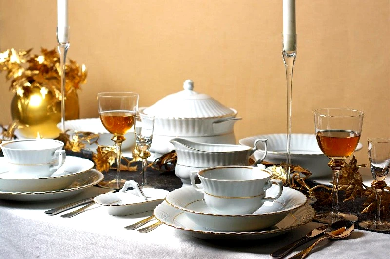 CRYSPO TRIO Σαλτσιέρα Πορσελάνης Ivona Gold CRYSPO TRIO 36.001.10 (Υλικό: Πορσελάνη, Χρώμα: Λευκό) - CRYSPO TRIO - 36.001.10-gold