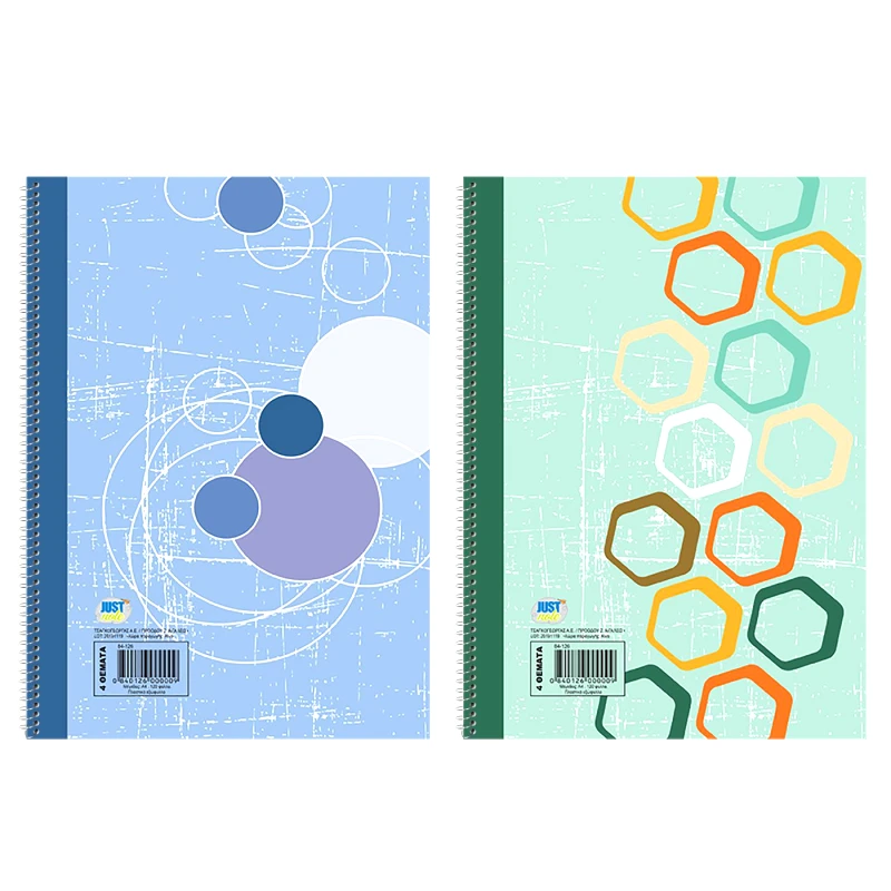 Justnote Τετράδιο Σπιράλ 3 Θεμάτων 17x25εκ. Justnote 84-122 (Σετ 6 Τεμάχια) - Justnote - 84-122
