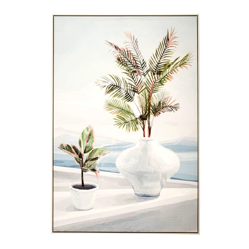 Iliadis Πίνακας Ελαιογραφία Σε Καμβά Βάζα Με Λουλούδια Λευκή Κορνίζα 82,5x4,5x122εκ. iliadis 84836 (Ύφασμα: Καμβάς, Χρώμα: Λευκό) - Iliadis - il_84836