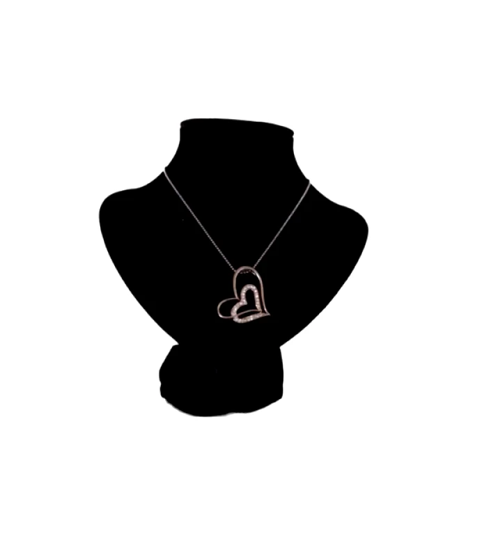 24home.gr Κολιέ Αλυσίδα Καρδιές Ασημί & Στρας 25εκ. 19958-4 (Χρώμα: Ασημί ) - 24home.gr - 19958-4