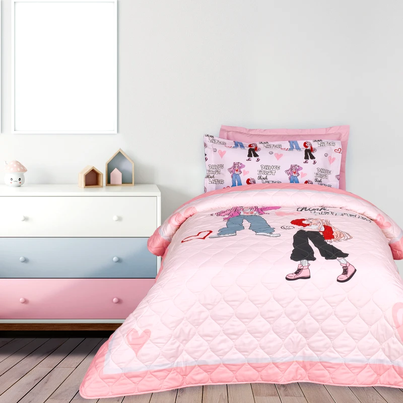 DAS KIDS Κουβερλί Microfiber Μονό 160x220εκ. Kid Line 4940 Ροζ-Γκρι Das Kids (Ύφασμα: Microfiber, Χρώμα: Ροζ) - DAS KIDS - 402009104940