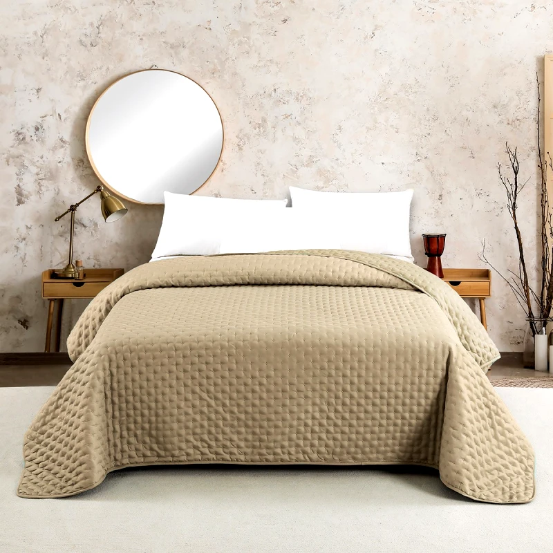 MELINEN Κουβερλί 2 Όψεων Microfiber Μονό 160x240εκ. Renzo Beige-Ecrou Melinen 20004500 (Ύφασμα: Microfiber, Χρώμα: Εκρού , Μέγεθος: Μονά) - MELINEN - 20004500