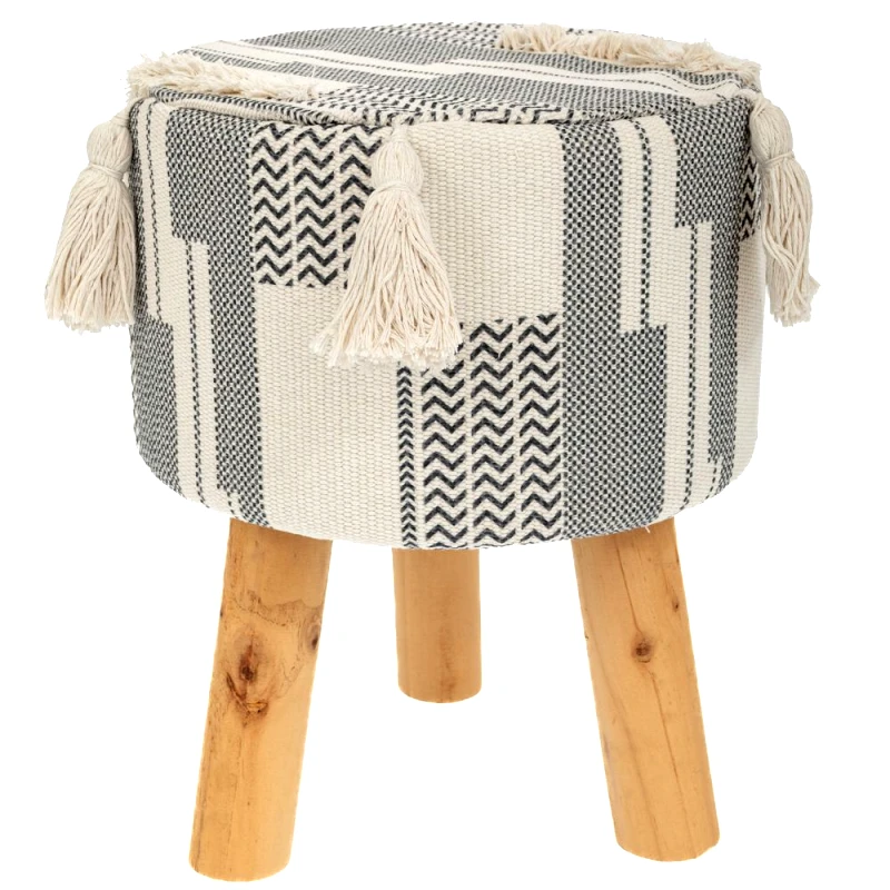 Iliadis Σκαμπώ Υφασμάτινο Polycotton Με Ξύλινα Πόδια 28x36εκ. iliadis 90220 (Υλικό: Ξύλο, Ύφασμα: 50% Cotton-50% Polyester) - Iliadis - il_90220