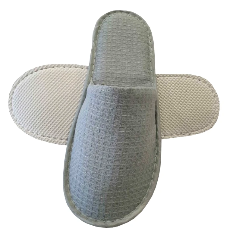 OEM 100 Ζεύγη Παντόφλες Πικέ Γκρι Polyfabric Κλειστή Πάχους 6mm (Χρώμα: Γκρι) - OEM - 0000000000023