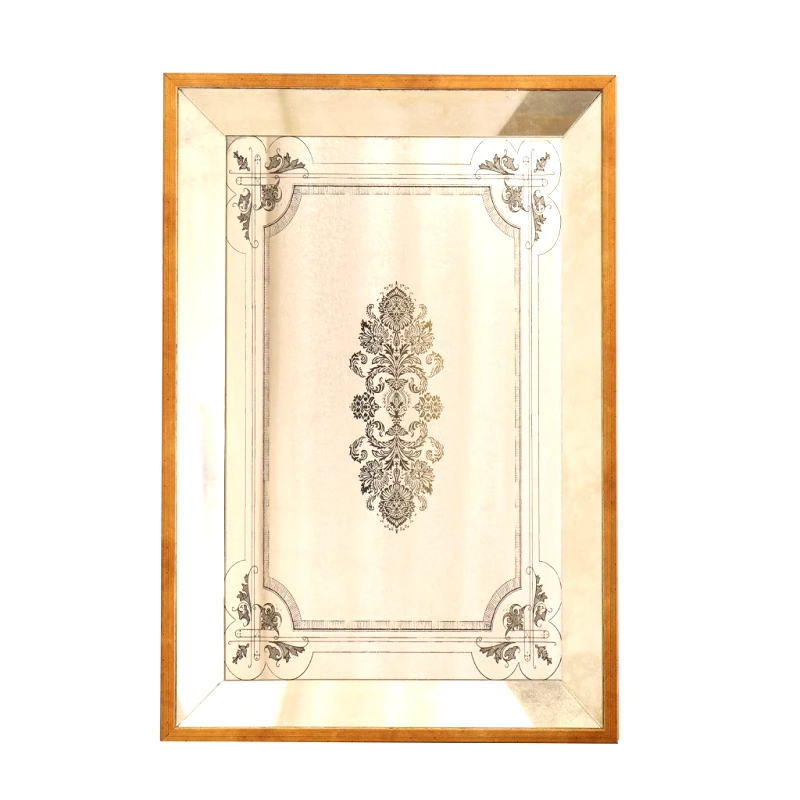 ESPIEL Καθρέπτης Τοίχου Ορθογώνιος Polyresin-Γυάλινος Αντικέ Χρυσός ESPIEL 36x50,5εκ. MAF118 (Υλικό: Polyresin, Χρώμα: Χρυσό ) - ESPIEL - MAF118