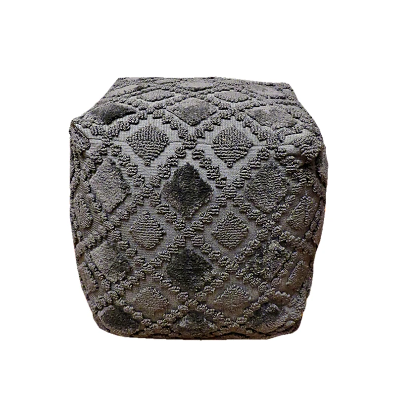 Art Et Lumiere Σκαμπώ Βαμβακερό Γκρι Art Et Lumiere 45x45x45εκ. 10161 (Ύφασμα: Βαμβάκι 100%, Χρώμα: Γκρι) - Art Et Lumiere - lumiere_10161