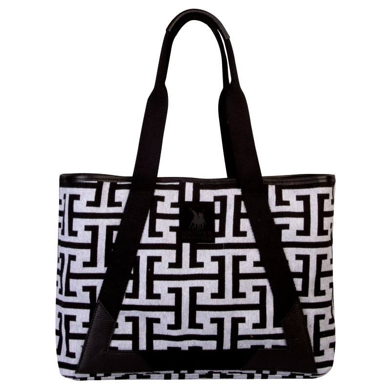 Greenwich Polo Club Τσάντα Θαλάσσης Polycotton 35x12x42εκ. Essential 3839 Μαύρη-Γκρι Greenwich Polo (Ύφασμα: 80% Cotton - 20% Polyester, Χρώμα: Μαύρο) - Greenwich Polo Club - 268354503839