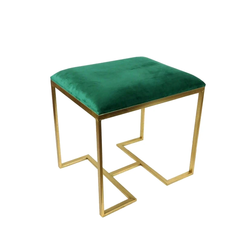 Art Et Lumiere Σκαμπώ Μεταλλικό-Βελούδινο Χρυσό-Σμαραγδί Art Et Lumiere 45x38x46εκ. 05778 (Υλικό: Μεταλλικό, Ύφασμα: Βελούδο, Χρώμα: Χρυσό ) - Art Et Lumiere - lumiere_05778