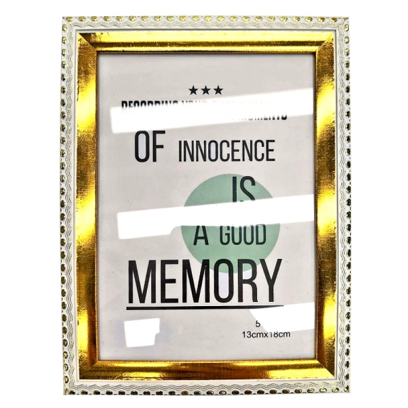 Homie Κορνίζα Πλαστική Χρυσή-Λευκή 13x18εκ. Homie 12-2035 (Υλικό: Πλαστικό, Χρώμα: Λευκό) - Homie - 12-2035