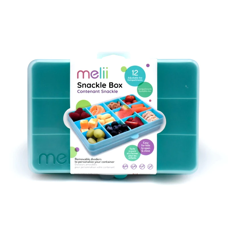 Melii Φαγητοδοχείο Πλαστικό Με Χωρίσματα Για Έως 12 Θήκες 114ml Snackle Box Large Blue Melii MEL18900 (Υλικό: Πλαστικό, Χρώμα: Μπλε) - Melii - MEL18900
