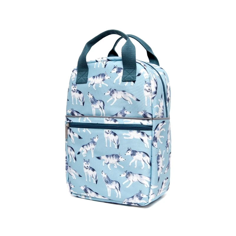 Petit Monkey Backpack Παιδικό 20x10x29εκ. Wolves Petit Monkey PTM-BP9-S (Χρώμα: Γκρι) - Petit Monkey - PTM-BP9-S