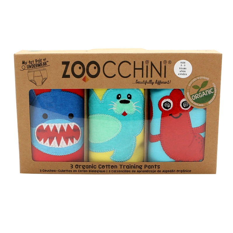 Zoocchini Εκπαιδευτικά Βρακάκια Σετ 3τμχ Οργανικά Βαμβακερά 3-4 Ετών Ocean Pals Zoocchini ZOO13011-3T/4T (Ύφασμα: Βαμβάκι 100%, Μέγεθος: 3-4 Ετών) - Zoocchini - ZOO13011-3T/4T