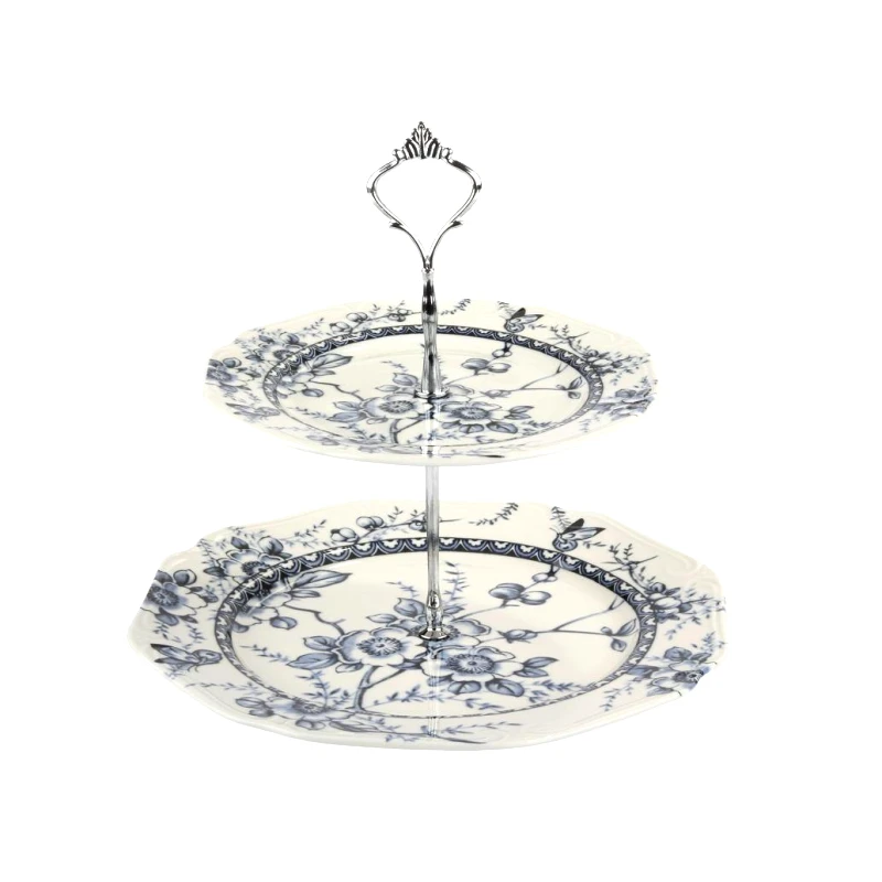 Oriana Ferelli Ορντερβιέρα 2 Όροφη Πορσελάνης 27εκ.-20εκ. Tiffany Blue Oriana Ferelli PR24324B11 (Υλικό: Πορσελάνη, Χρώμα: Λευκό) - Oriana Ferelli - PR24324B11