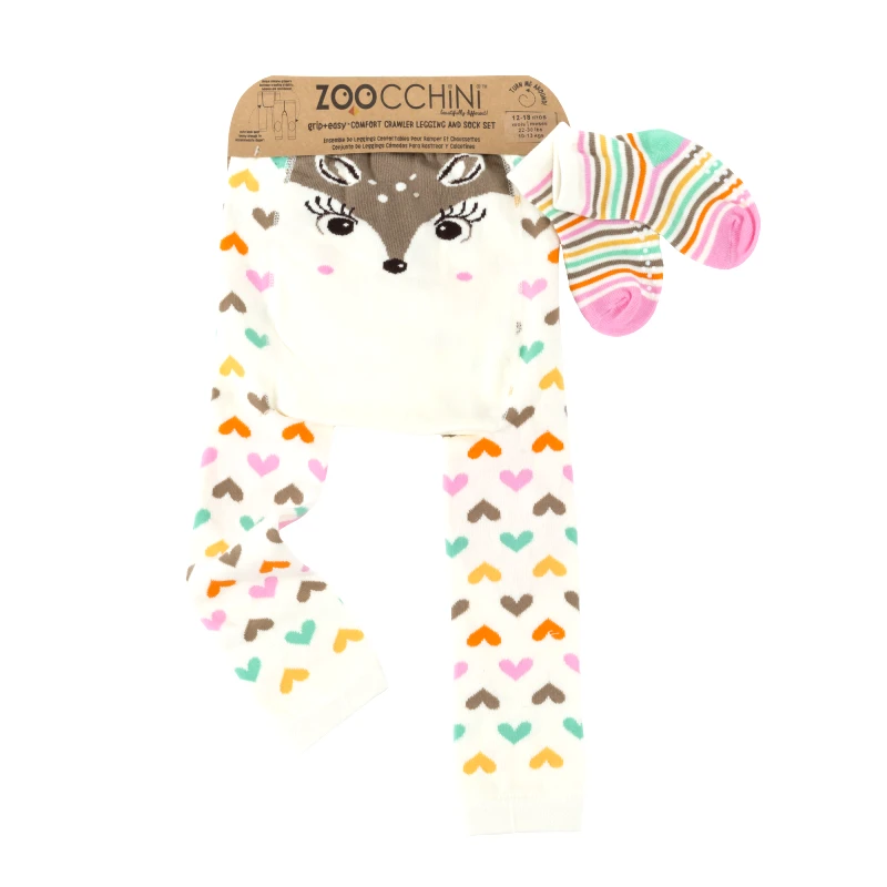 Zoocchini Σετ Παντελόνι & Κάλτσες Grip Easy Crawler Fiona the Fawn 12-18 Μηνών Zoocchini ZOO12507 (12-18M) (Μέγεθος: 12-18 Μηνών) - Zoocchini - ZOO12507 (12-18M)