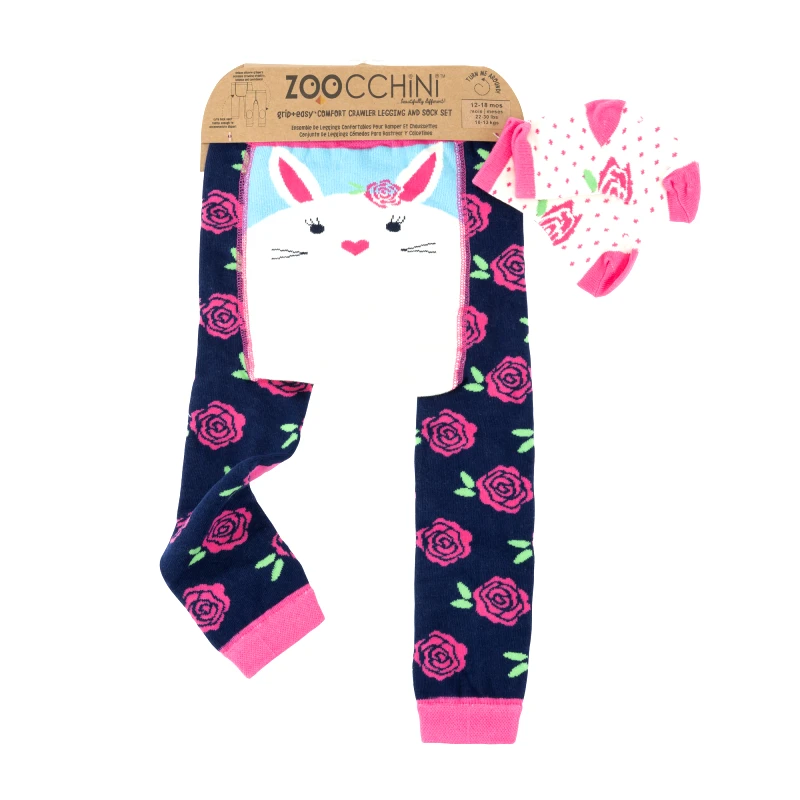 Zoocchini Σετ Παντελόνι & Κάλτσες Grip Easy Crawler Bella the Bunny 6-12 Μηνών Zoocchini ZOO12506 (6-12M) (Μέγεθος: 6-12 Μηνών) - Zoocchini - ZOO12506 (6-12M)