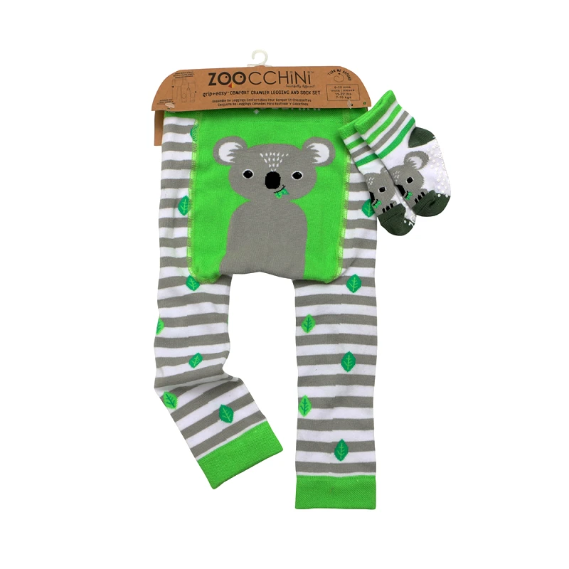 Zoocchini Σετ Παντελόνι & Κάλτσες Grip Easy Crawler Koala 12-18 Μηνών Zoocchini ZOO12517-12m-18m (Μέγεθος: 12-18 Μηνών) - Zoocchini - ZOO12517-12m-18m