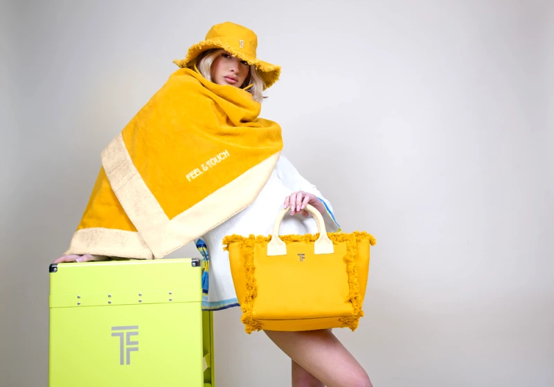 Feel and Touch Πετσέτα Θαλάσσης Βαμβακερή 80x170εκ. Feel & Touch Caribbean Mustard (Ύφασμα: Βαμβάκι 100%, Χρώμα: Μουσταρδί) - Feel and Touch - 5206480680830