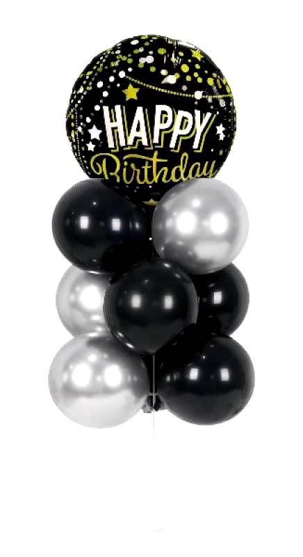 24home.gr Σετ Μπαλόνια 12τμχ Happy Birthday Μαύρο-Ασημί-Χρυσό 2437454 (Χρώμα: Μαύρο) - 24home.gr - 2437454