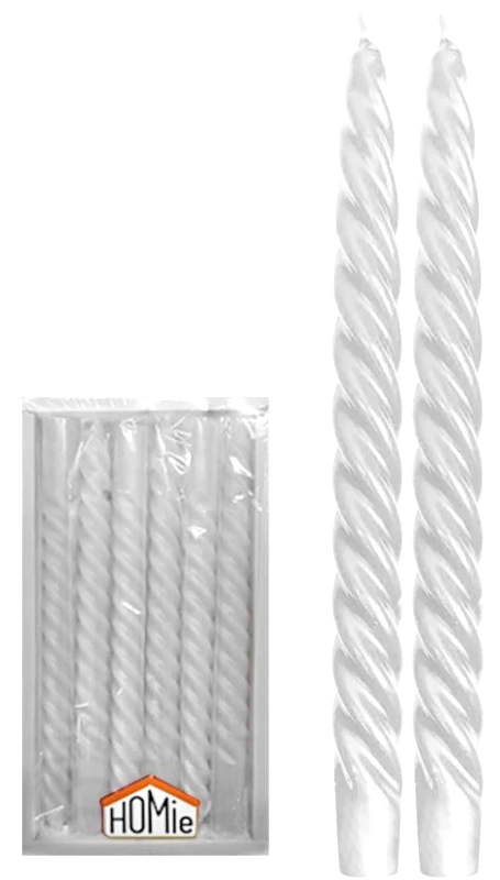 Homie Σετ 12τμχ Κερί Λευκό 2,2x20εκ. Homie 37-11 (Χρώμα: Λευκό) - Homie - 37-11