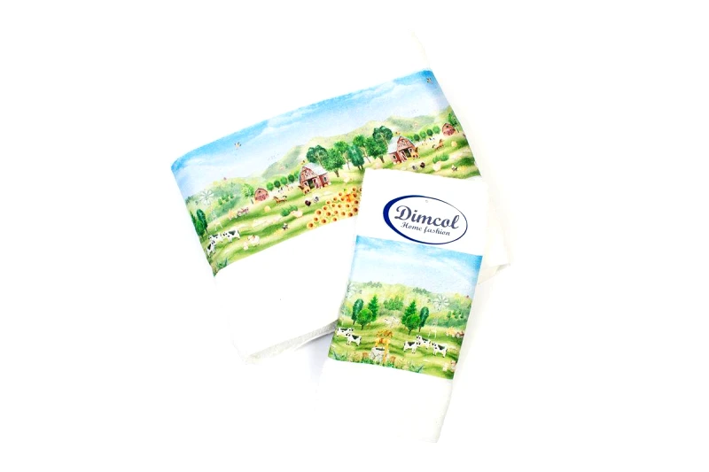 DimCol Σετ Πετσέτες 2τμχ Μπεμπέ Βαμβακερές Farm 340 White DimCol (Ύφασμα: Βαμβάκι 100%, Χρώμα: Λευκό) - DimCol - 31160926068