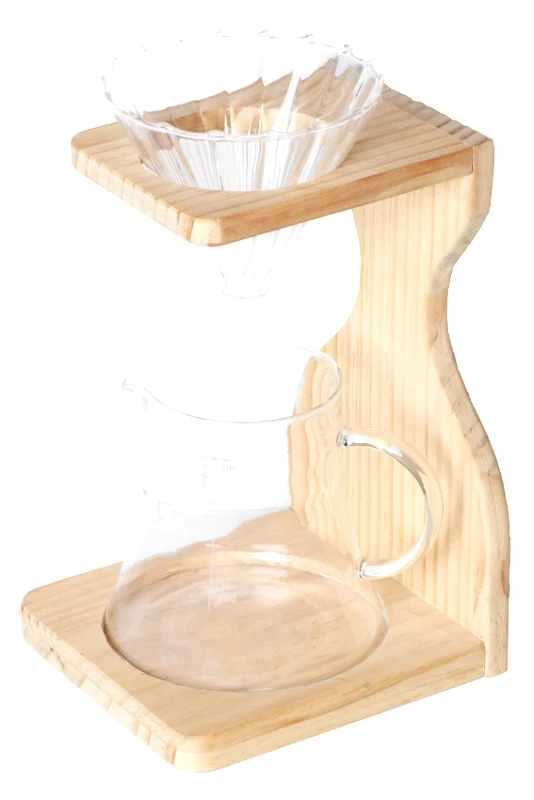 ESPIEL Κανάτα Γαλλικού Με Χωνί Σε Ξύλινη Βάση 600ml-16x14,5x26εκ. ESPIEL LOR414 (Υλικό: Ξύλο) - ESPIEL - LOR414