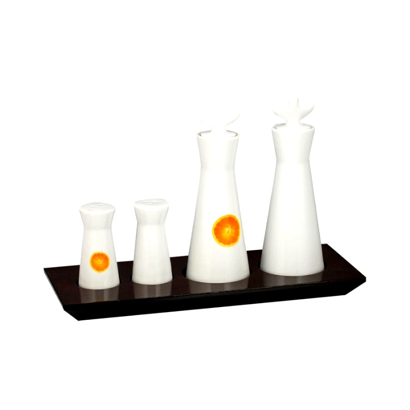 WM COLLECTION Σετ Λαδόξυδο-Αλατοπίπερο Πορσελάνης Με Βάση WM Collection N938504/70402 (Υλικό: Πορσελάνη) - WM COLLECTION - N938504/70402