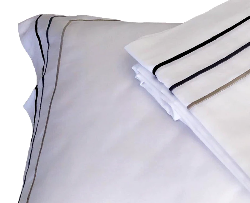 OEM Σεντόνι 295x310εκ. 100% Βαμβακοσατέν 310TC Με Ρίγες Satin Plain Line (Σετ 6 Τεμάχια) (Ύφασμα: Βαμβακοσατέν, Χρώμα: Λευκό) - OEM - 5201847010459
