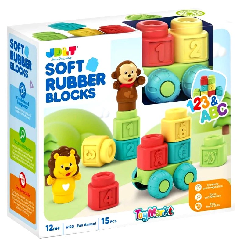 Toy Markt Βρεφικά Μαλακά Τουβλάκια 15τμχ 26x9x23εκ. Toy Markt 74-1109 - Toy Markt - 74-1109