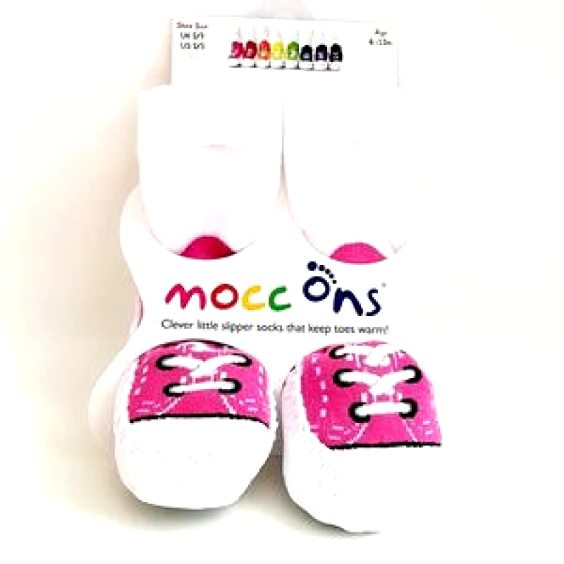 Sock ons Καλτσοπαντόφλες Βαμβακερές 18-24 Μηνών Mocc ons Φούξια Sock Ons MO18 (Ύφασμα: Βαμβάκι 100%, Χρώμα: Φούξια, Μέγεθος: 18-24 Μηνών) - Sock ons - MO18-FUSCHIASNEAKER