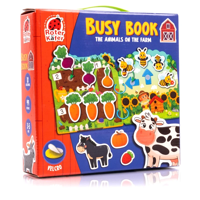 Roter Kafer Busy Book Με Velcro Ζωάκια Στη Φάρμα Roter Kafer RK1170-02 - Roter Kafer - RK1170-02