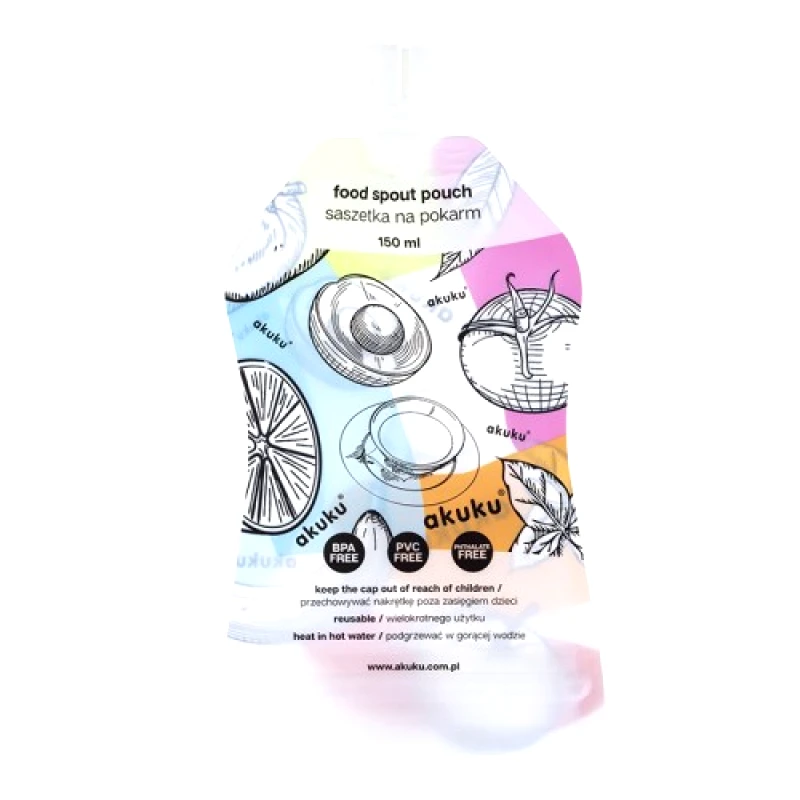 akuku Σετ 5τμχ Reusable Food Pouch Με Στόμιο 150ml akuku A0056 - akuku - A0056
