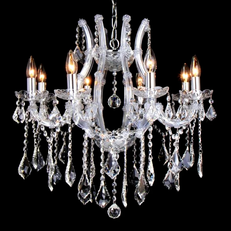 ESTHETI Πολυέλαιος Οροφής Με 8 Λάμπες Με Κρύσταλλα Διάφανα 63x56εκ. ESTHETI 757-12040 (Υλικό: Κρύσταλλο, Χρώμα: Διάφανο ) - ESTHETI - 757-12040