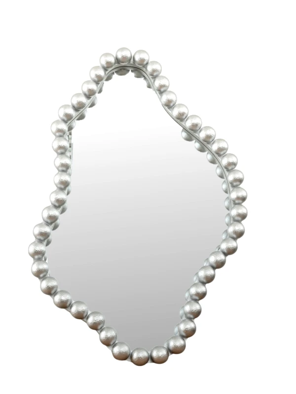 ZEN COLLECTION Καθρέπτης Ξύλινος Με Μπίλιες Ασημί 61x7x91,5εκ. Zen Collection 25.18.51623 (Υλικό: Ξύλο, Χρώμα: Ασημί ) - ZEN COLLECTION - 25.18.51623