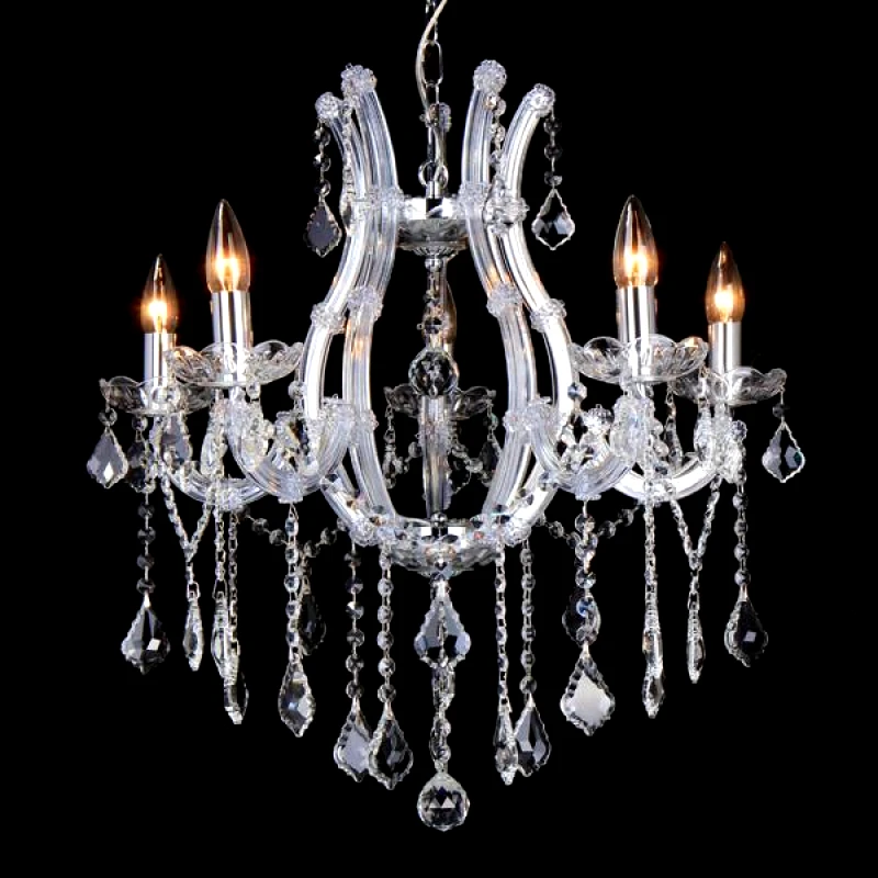 ESTHETI Πολυέλαιος Οροφής Με 5 Λάμπες Με Κρύσταλλα Διάφανα 54x54εκ. ESTHETI 757-12039 (Υλικό: Κρύσταλλο, Χρώμα: Διάφανο ) - ESTHETI - 757-12039