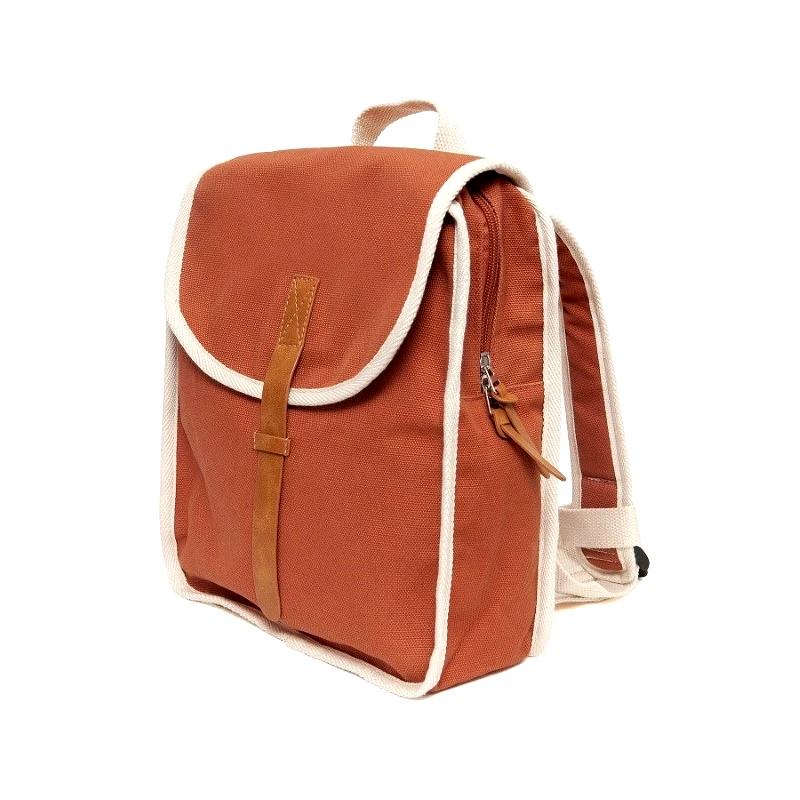 Petit Monkey Backpack Παιδικό Bαμβακερό 24,5x10x30εκ. Baked Clay Petit Monkey PTM-BP31 (Χρώμα: Κεραμιδί ) - Petit Monkey - PTM-BP31
