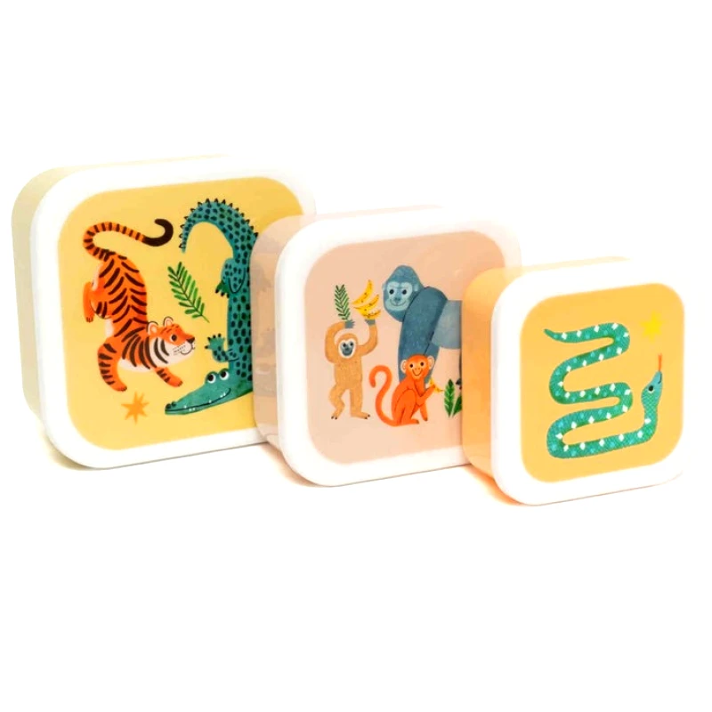Petit Monkey Lunch Box Σετ 3τμχ Πλαστικό Upside Down Animals Petit Monkey PTM-LB56 - Petit Monkey - PTM-LB56