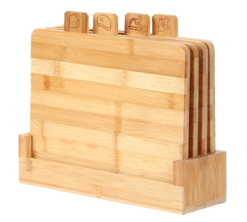 Homla Σετ 4τμχ Βάσεις Κοπής Με Βάση Bamboo 28x22x1,1εκ. Homla 229189 (Υλικό: Bamboo, Χρώμα: Natural) - Homla - 229189