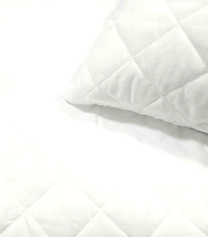 KOMVOS HOME Επίστρωμα Καπιτονέ Microfiber Διπλό 150x200+35εκ. Stipe Komvos Home 7046052-1 (Ύφασμα: Microfiber, Χρώμα: Λευκό) - KOMVOS HOME - 7046052-1