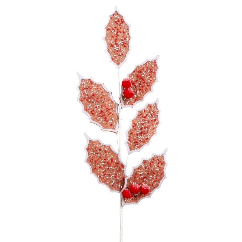 Iliadis Χριστουγεννιάτικο Κλαδί Με Φύλλα Gingerbread 65εκ. iliadis 90411 (Σετ 6 Τεμάχια) - Iliadis - il_90411