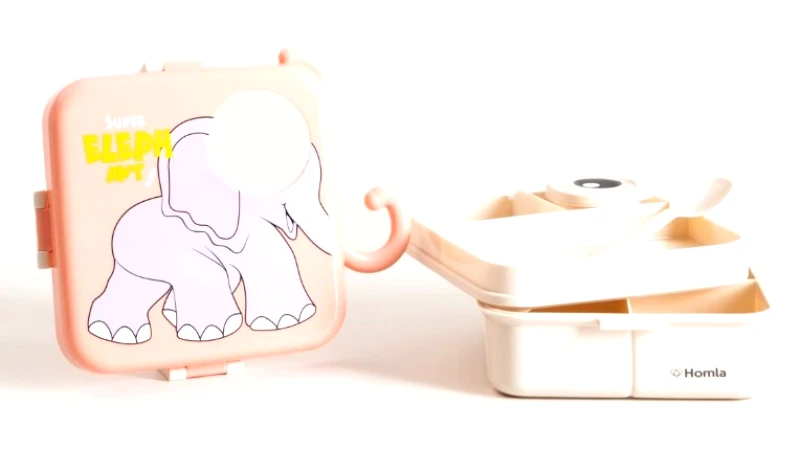 Homla Φαγητοδοχείο Lunchbox Πλαστικό-Σιλικόνης 1590ml+70ml Elephant Pink Petpack Homla 241979 (Υλικό: Πλαστικό, Χρώμα: Ροζ) - Homla - 241979