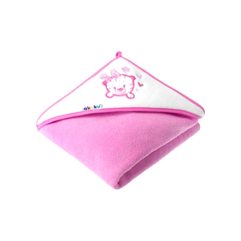 akuku Κάπα Βαμβακερή-Terry 100x100εκ. Γατούλα Ροζ akuku A1253 (Ύφασμα: Βαμβάκι 100%, Χρώμα: Ροζ) - akuku - A1253