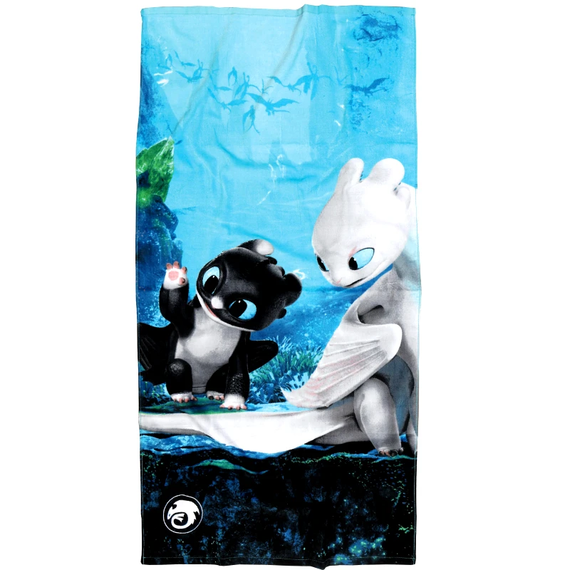 Disney Πετσέτα Θαλάσσης Βαμβακερή 70x140εκ. How To Train Your Dragon 5865 Μαύρο-Μπλε Disney (Ύφασμα: Βαμβάκι 100%, Χρώμα: Μαύρο) - Disney - 420708705865