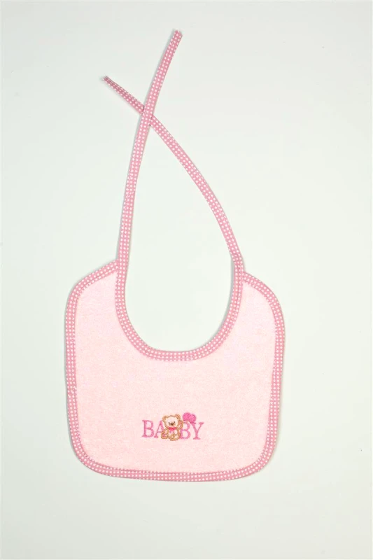 DimCol Σαλιάρα Βαμβακερή Με Κέντημα Baby Bear 162 25x25εκ. Ροζ DimCol (Σετ 6 Τεμάχια) (Ύφασμα: Βαμβάκι 100%, Χρώμα: Ροζ) - DimCol - 31140718017