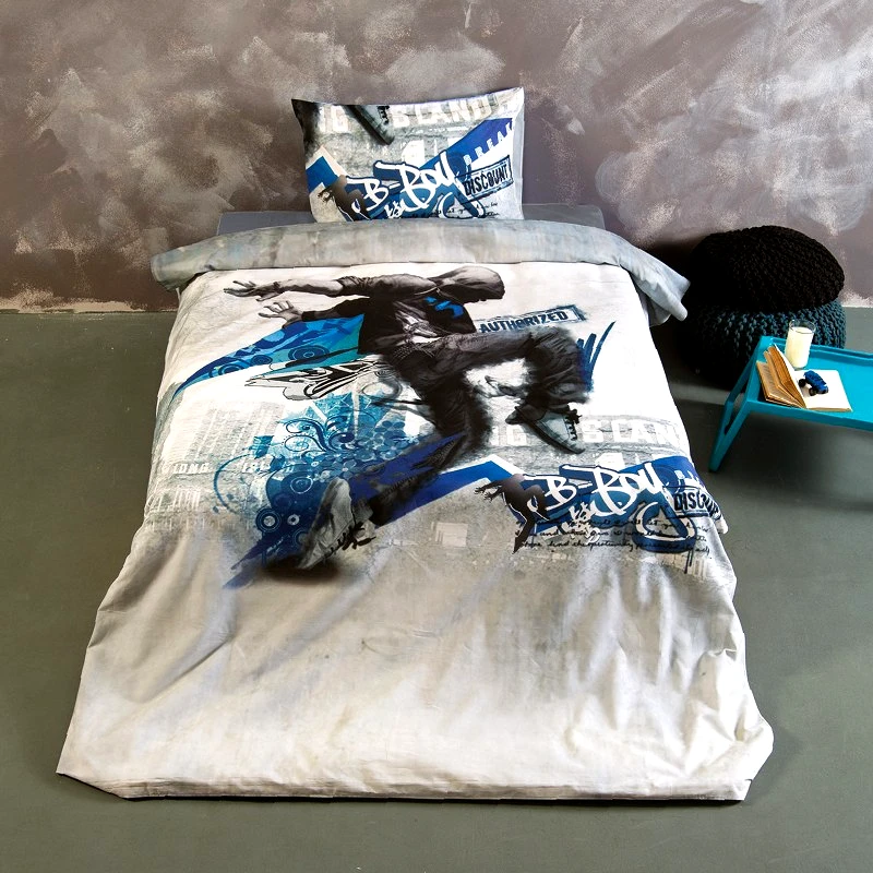 Sb home Σετ Σεντόνια Βαμβακερά Μονά 160x260εκ. Break Dance SB HOME (Ύφασμα: Βαμβάκι 100%, Τύπος κατωσέντονου: Χωρίς Λάστιχο, Χρώμα: Μπλε) - Sb home - 5206864063716